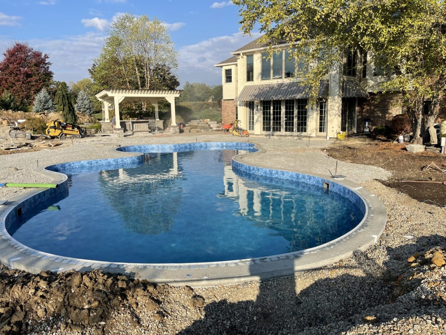 A pool that has been cleaned and is ready for the summer.